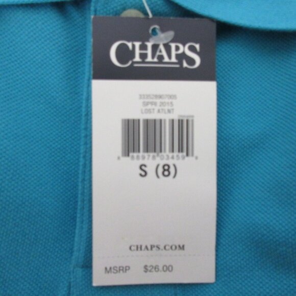 VTG Chaps Men’s Collared Short Sleeve Polo Shirt Sz Small (8) Blue 100% Cotton - Picture 5 of 7